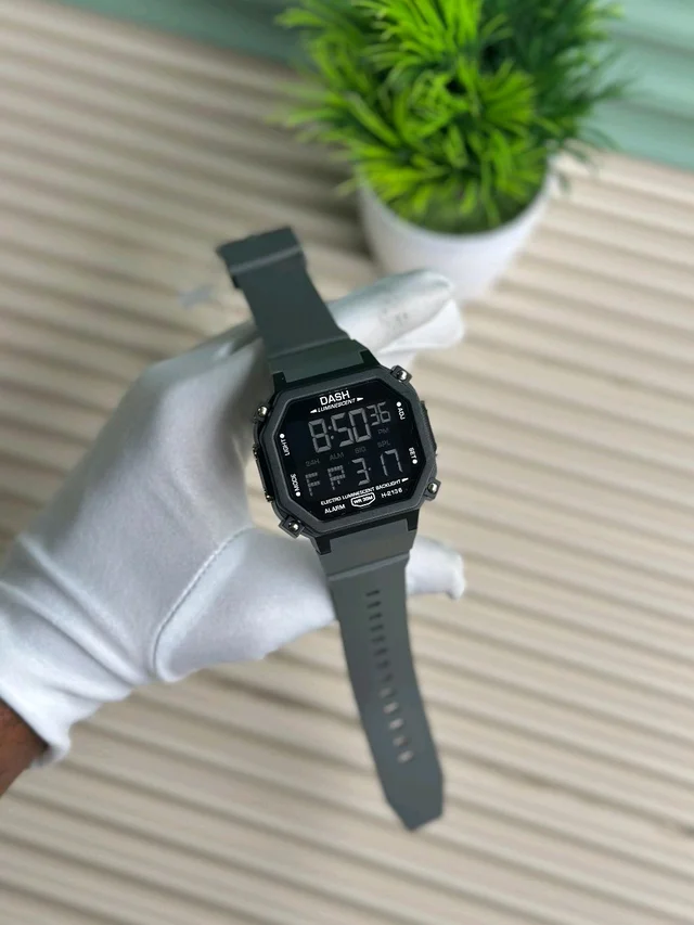 Dash Digital High Quality Quartz Movement Watch Collection With High Quality Strap Best finishing Body & Case (Pack Of 1) - Gray