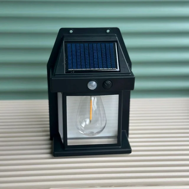 Solar Wall Lights / Lamp Outdoor, Wireless Dusk to Dawn Porch Lights Fixture, Solar Wall Lantern with 3 Modes & Motion Sensor, Waterproof Exterior Lighting with Clear Panel (1 Pc )