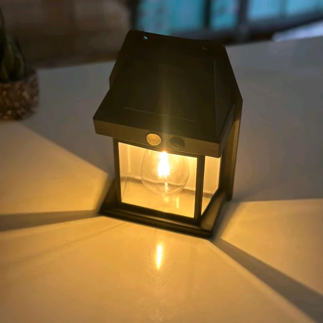 Solar Wall Lights / Lamp Outdoor, Wireless Dusk to Dawn Porch Lights Fixture, Solar Wall Lantern with 3 Modes & Motion Sensor, Waterproof Exterior Lighting with Clear Panel (1 Pc )