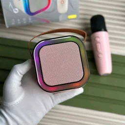 Hitage Portable Bluetooth Speaker with RGB Lights & Wireless Microphone – Dynamic Thunder Sound, Stereo Channel, Multi-Colour Modes