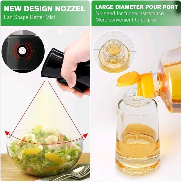 Glass Oil Spray Bottle - Versatile Kitchen Gadgets for Air Fryer, Salad Making, Baking, and Frying - Canola Oil Spitzer Mister, Oil Spray Dispenser For Air Fryer, Salad, Baking, Grilling, Frying, Dosa