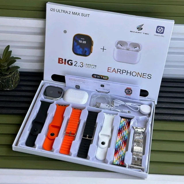I20 Ultra Max Suit Smart Watch Set Combination Wrist Earphone, Watch I20ultra I20 Ultra Max Suit Smartwatch 10 In 1