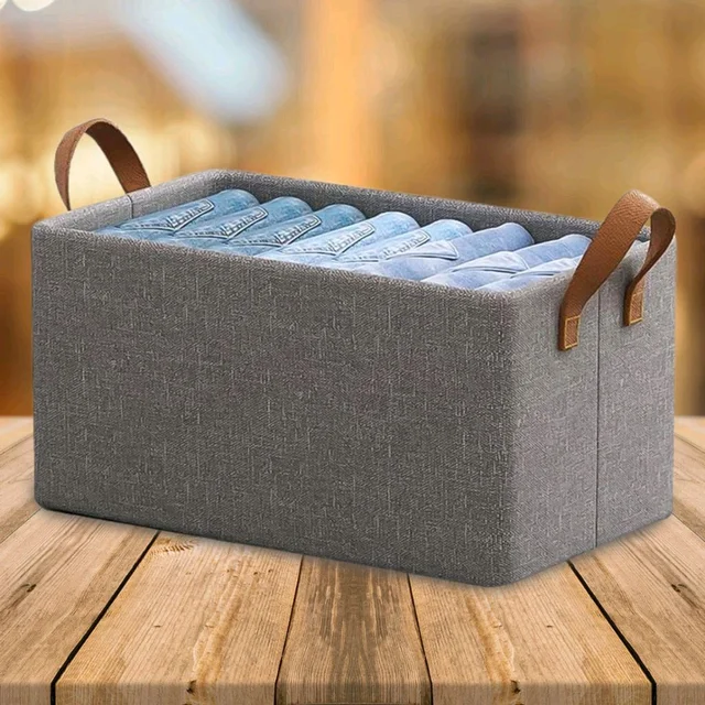 Cloth storage baskets, closet storage bins, Canvas Fabric Storage Basket for shelves, basket organizers for shelf, storage bins for clothes - Pack Of 1