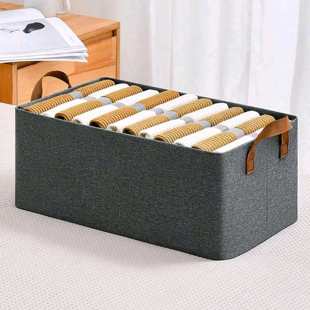 Cloth storage baskets, closet storage bins, Canvas Fabric Storage Basket for shelves, basket organizers for shelf, storage bins for clothes - Pack Of 1