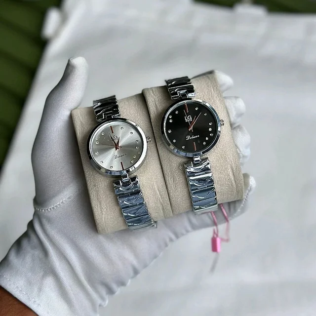 Buy 1 Get 1 Free Most Demanded LG GOLD Analog Quartz Movement Collection - Silver