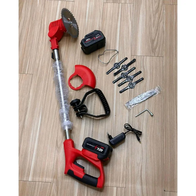 48V Cordless Grass Trimmer & Brush Cutter | 2 Battery Pack | Multi-Blade Electric Grass Cutter
