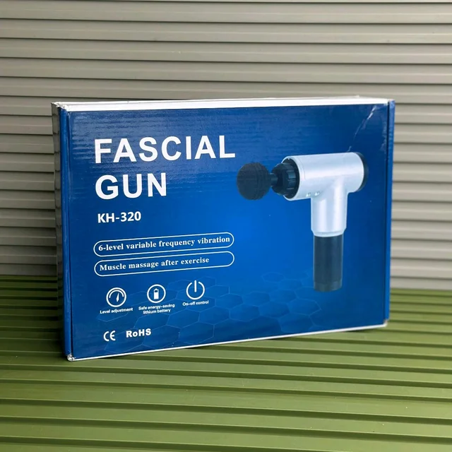 Massage Gun Physio Gun Portable 6 Speed Muscle Sports Deep Tissue Vibration Percution Therapy with 4 Head With 2000 Mah Battery