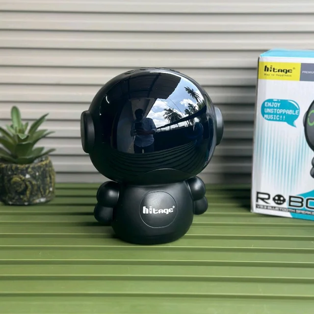 Hitage Robo 8W Bluetooth Speaker with RGB Lights, FM & USB Support
- Black