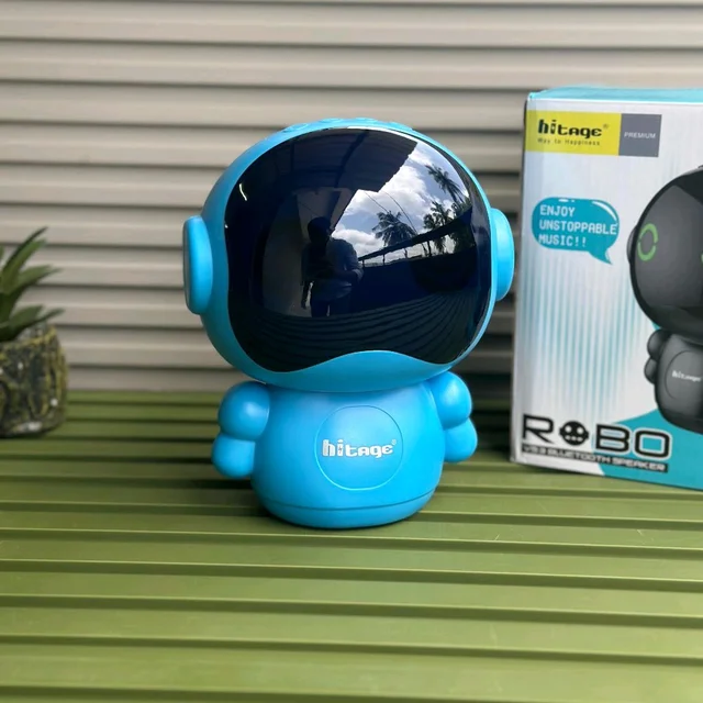 Hitage Robo 8W Bluetooth Speaker with RGB Lights, FM & USB Support
- Blue