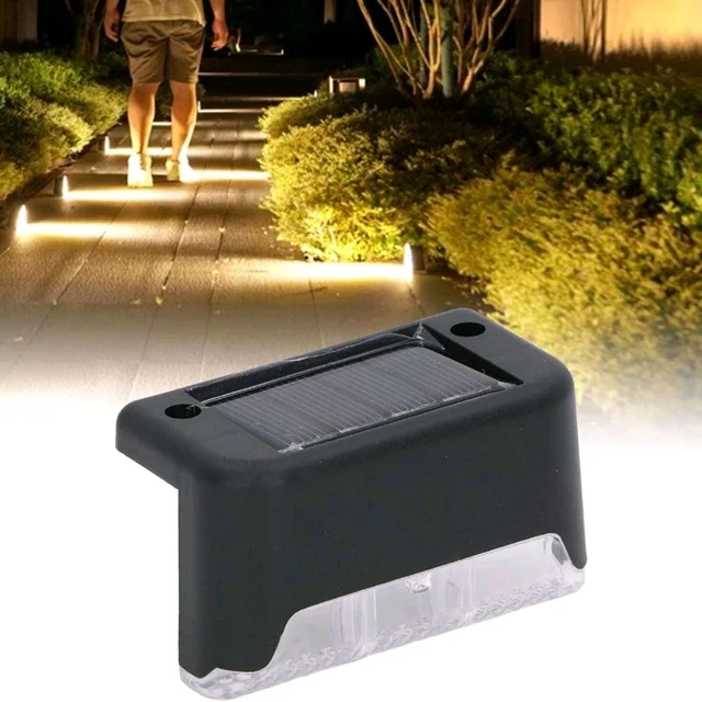4 Pieces Solar Waterproof Garden, Stair & Railing Lights – Energy-Efficient Outdoor LED Lights for Pathways, Staircases & Decks