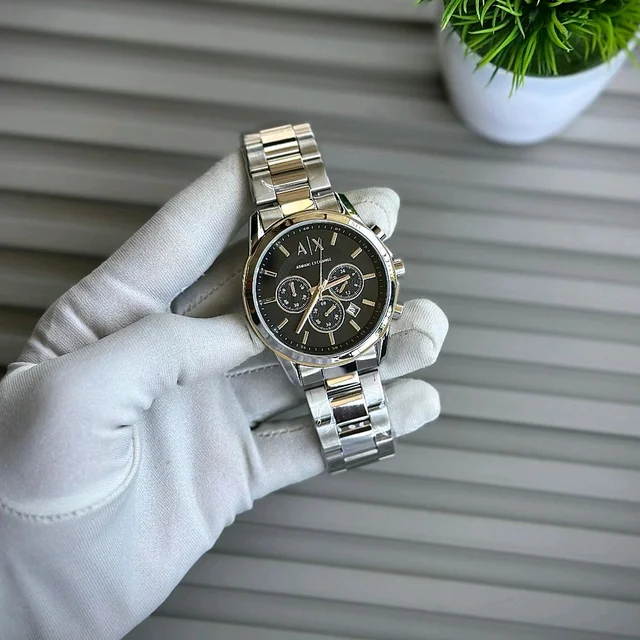Men’s Classic Analog Watch – Elegant Dial, Date Display, Chronograph Working – Formal & Casual Wear - Silver