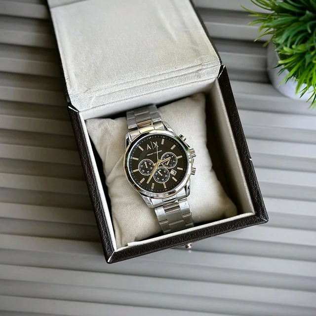 Men’s Classic Analog Watch – Elegant Dial, Date Display, Chronograph Working – Formal & Casual Wear - Silver