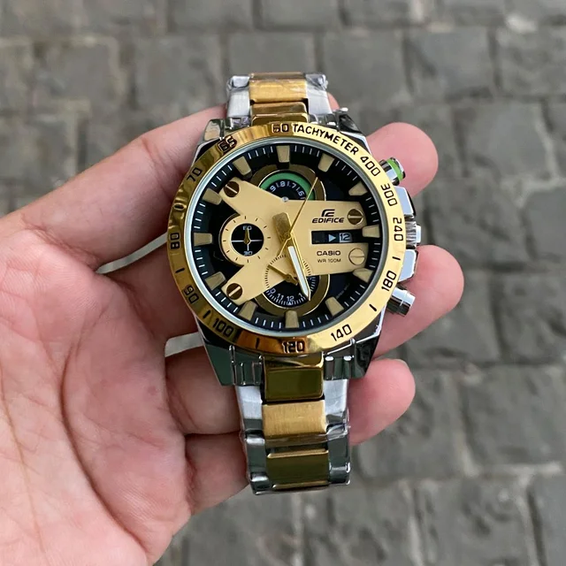 Men’s Classic Analog Watch – Elegant Dial, Date Display, Chronograph Working – Formal & Casual Wear - Gold