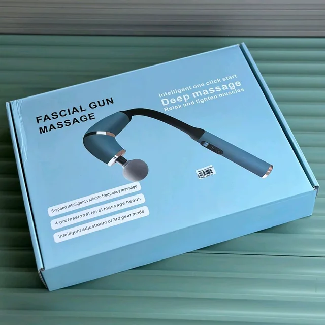 Fascia Gun Deep Tissue Massage Gun – 6 Speed | 4 Massage Heads | Muscle Relaxation & Pain Relief
