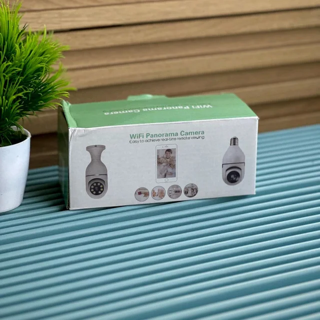 Smart WiFi Bulb Security Camera | 360° Panoramic View | Night Vision | Motion Detection | Two-Way Audio | CCTV