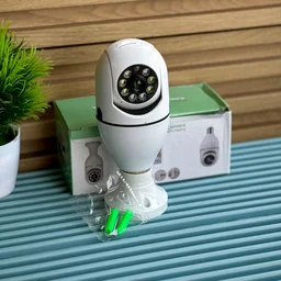 Smart WiFi Bulb Security Camera | 360° Panoramic View | Night Vision | Motion Detection | Two-Way Audio | CCTV