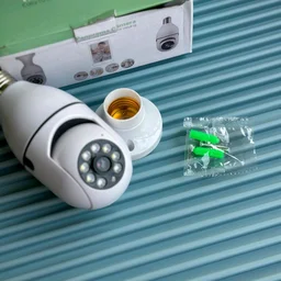 Smart WiFi Bulb Security Camera | 360° Panoramic View | Night Vision | Motion Detection | Two-Way Audio | CCTV