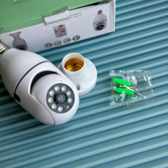Smart WiFi Bulb Security Camera | 360° Panoramic View | Night Vision | Motion Detection | Two-Way Audio | CCTV