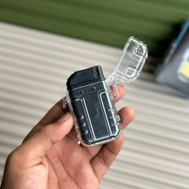 Electric Lighter USB Rechargeable Dual Arc Lighters, Coil lighter with Waterproof Transparent Shell