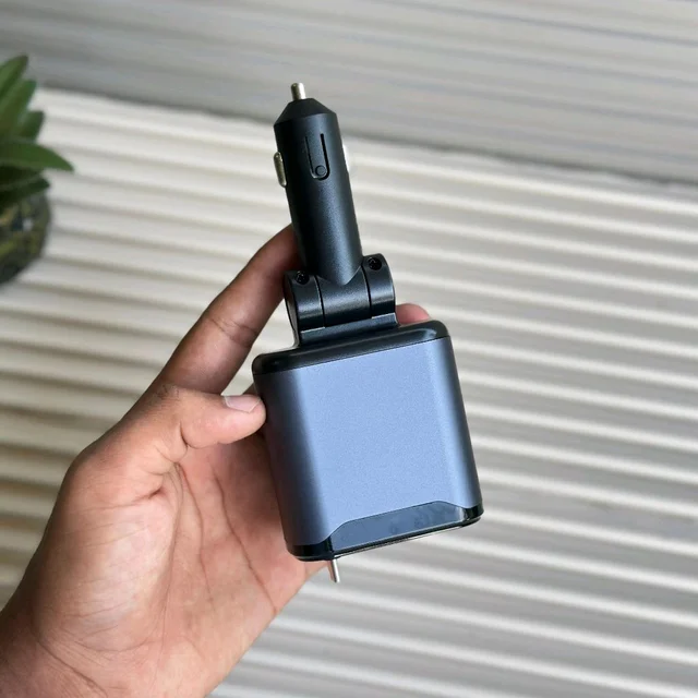 4 in 1 Starry Sky Car Charger – Fast Charging + Ambient Light Projector (Type-C, iOS, USB, PD 3.0)