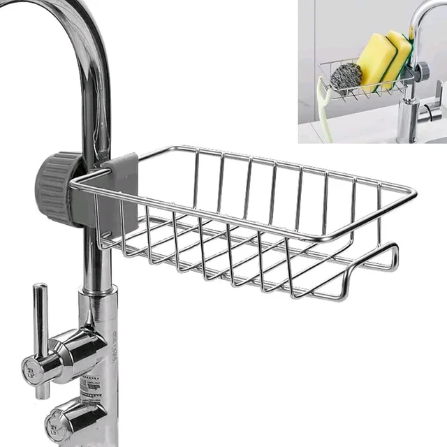 Stainless Steel Rotatable Faucet Rack – Smart Storage for Every Sink!