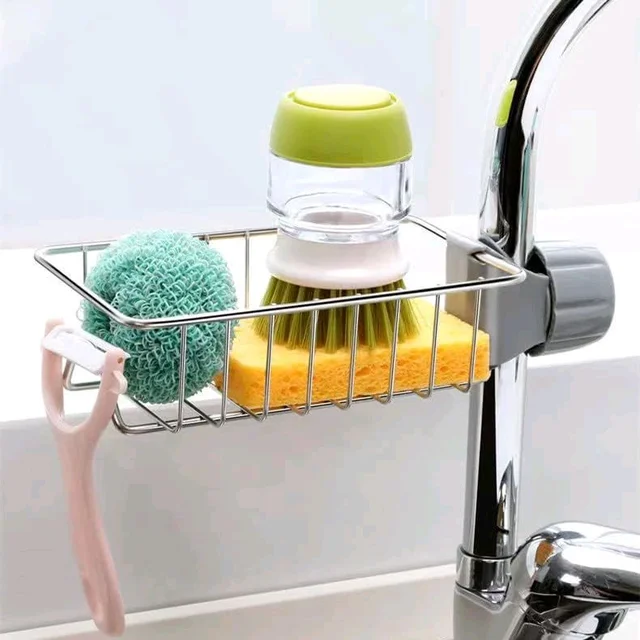 Stainless Steel Rotatable Faucet Rack – Smart Storage for Every Sink!