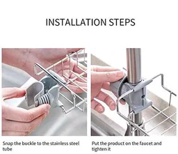 Stainless Steel Rotatable Faucet Rack – Smart Storage for Every Sink!