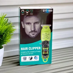 LT-808 Transparent Pro Hair Trimmer – Complete Haircut & Touch-Up Kit - Yellow