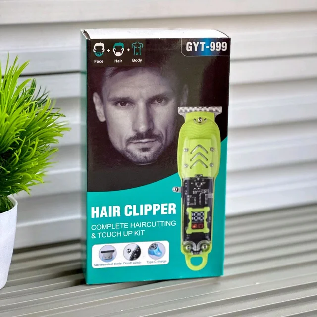 LT-808 Transparent Pro Hair Trimmer – Complete Haircut & Touch-Up Kit - Yellow