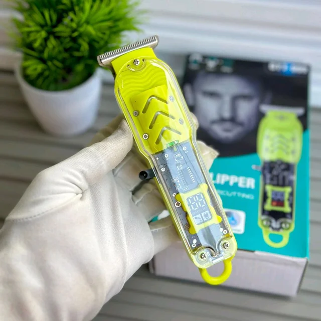 LT-808 Transparent Pro Hair Trimmer – Complete Haircut & Touch-Up Kit - Yellow