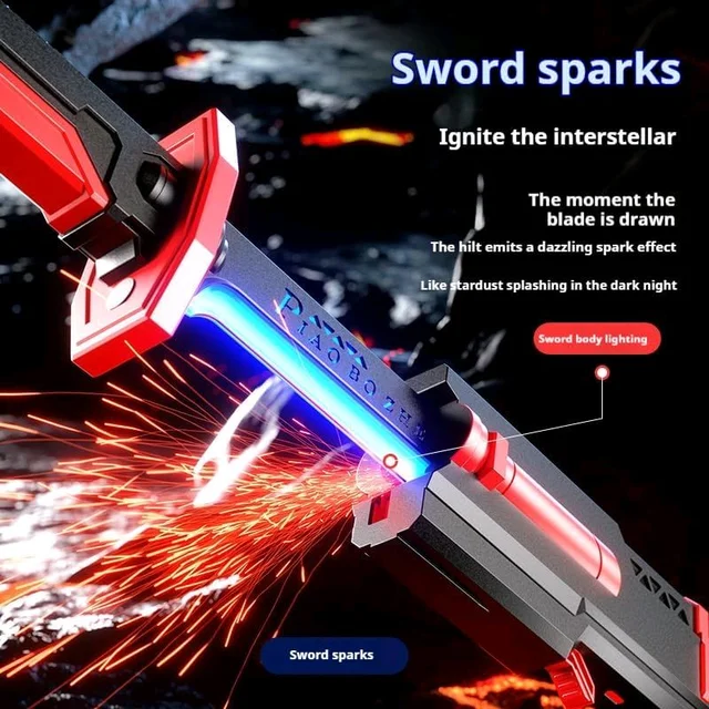 Spark FX LED Katana Sword – Lights, Sparks & Battle Sound! - Black