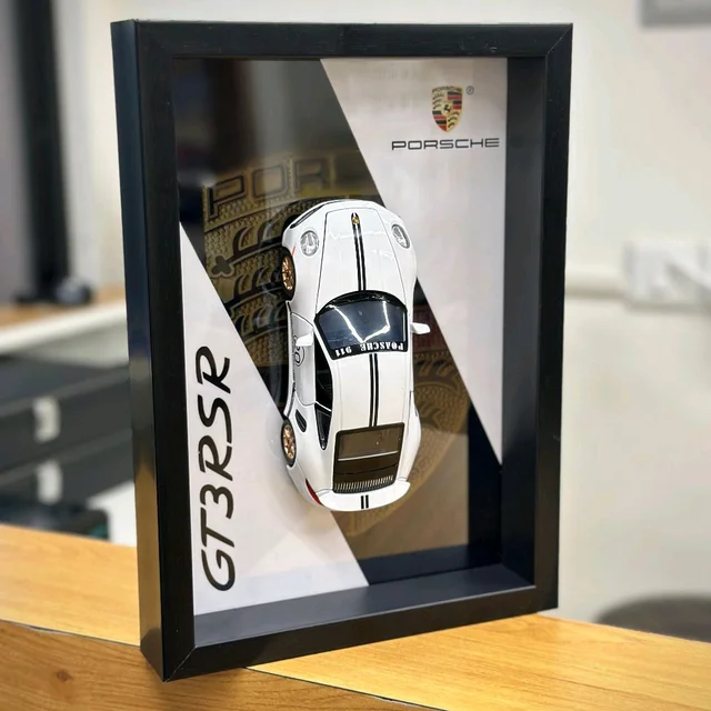 Premium Framed Car Model – 3D Wall Decor for Auto Enthusiasts, Unique Models - White