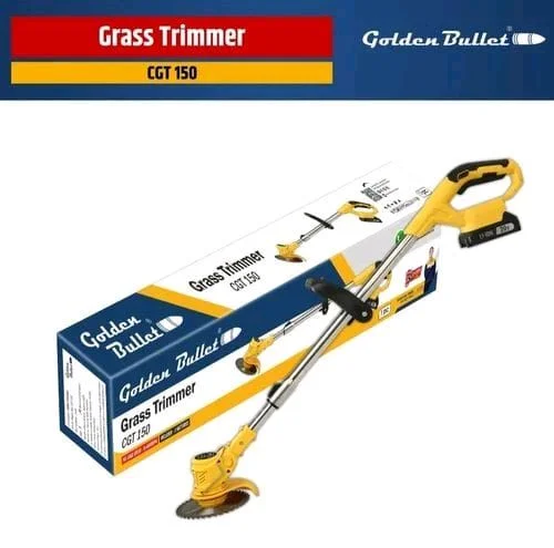 Golden Bullet CGT-150 Cordless Grass Trimmer | Heavy-Duty Weed Cutter | Multi-Blade Garden Trimmer Machine | Dual Battery