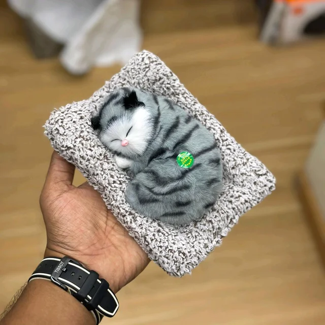 Sleeping Cat Car Dashboard Toy – Cute Plush Showpiece with Soft Faux Fur, Realistic Design & Perfect for Car, Home, Office, and Gifting - model5
