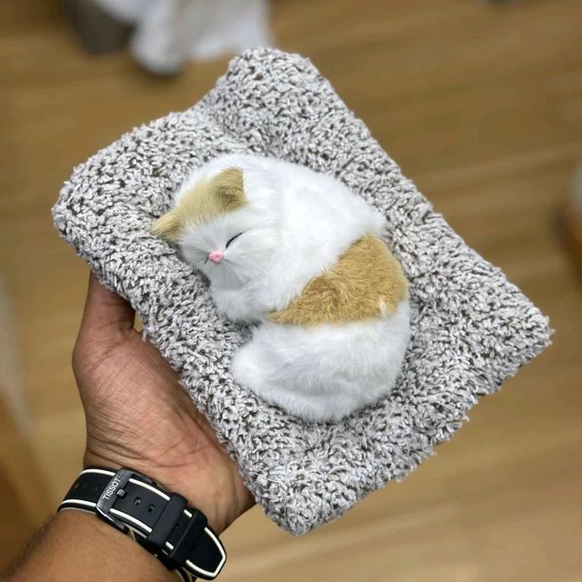 Sleeping Cat Car Dashboard Toy – Cute Plush Showpiece with Soft Faux Fur, Realistic Design & Perfect for Car, Home, Office, and Gifting - model6