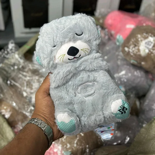 Portable Breathing Teddy Bear Soft Toy Plush Sound Machine, Baby Gift with Music, Lights & Breathing Motion Infant Toys for Newborns, Soft Breathing Stitch Teddy - Teddy2