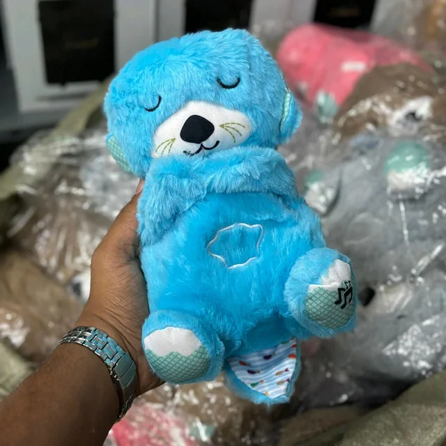 Portable Breathing Teddy Bear Soft Toy Plush Sound Machine, Baby Gift with Music, Lights & Breathing Motion Infant Toys for Newborns, Soft Breathing Stitch Teddy - Teddy3