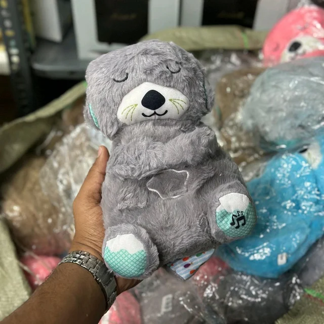 Portable Breathing Teddy Bear Soft Toy Plush Sound Machine, Baby Gift with Music, Lights & Breathing Motion Infant Toys for Newborns, Soft Breathing Stitch Teddy - Teddy4
