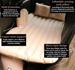 Multi Functional In Car Inflatable Air Bed | Car Back Seat Mattress for Travel, Camping & Long Drives