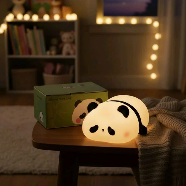 Adorable LED Night Light – Soft Silicone Rechargeable Lamp with Touch Control, Perfect for Baby Nursery, Kids' Bedroom, and Gifting