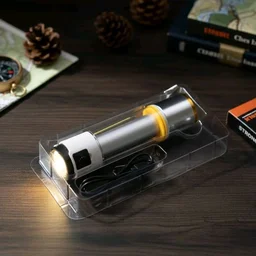 Yesnice YES-666 Multifunctional Camping Flashlight - Rechargeable LED Emergency Flashlight – Bright Flash Light with Magnetic Base, Zoomable Torch Light for Long Distance