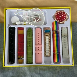 Hitage 7 In 1 Edition Smartwatch With 7 Awesome Quality Straps, Bluetooth Calling, Customized Watch Face