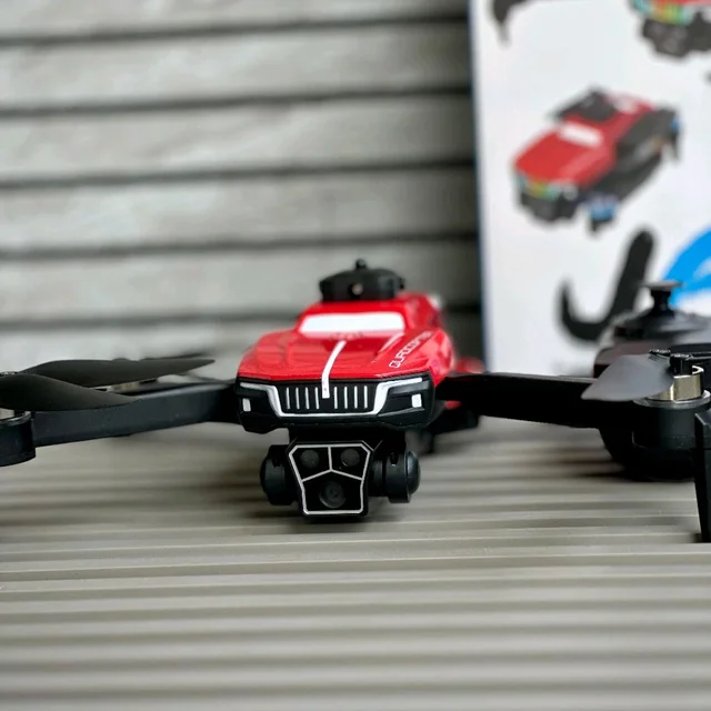 J6 Pro Foldable Camera Drone with Dual Battery | Brushless Motor Drone with HD Camera, Obstacle Avoidance & 360° Flip | Beginner Friendly Quadcopter (14+) - Red