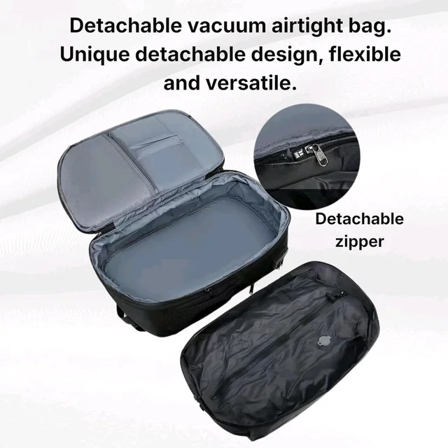 Vacuum Compression Travel Backpack with Built-in Compression System, Large Capacity Laptop Backpack for Men & Women, Waterproof Multi-Compartment