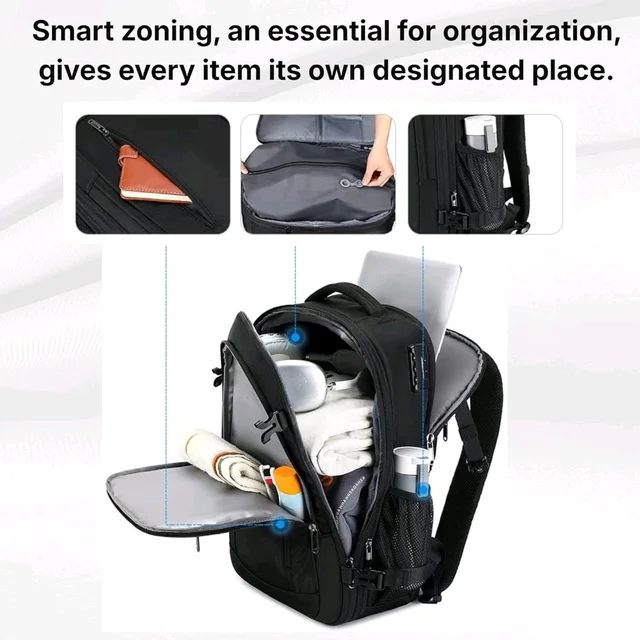 Vacuum Compression Travel Backpack with Built-in Compression System, Large Capacity Laptop Backpack for Men & Women, Waterproof Multi-Compartment