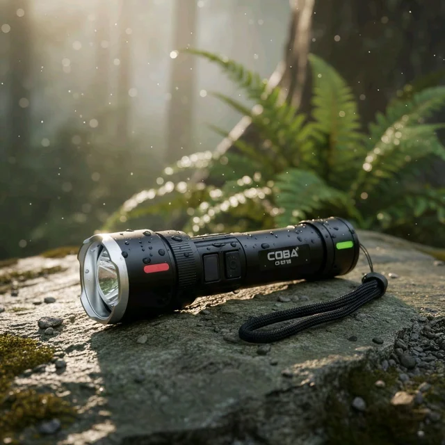 USB Rechargeable LED Flashlight with 9800mAh Battery, High Power Torch Light with Storage Case, Waterproof Outdoor Flashlight for Camping, Emergency, Trekking and Night Use