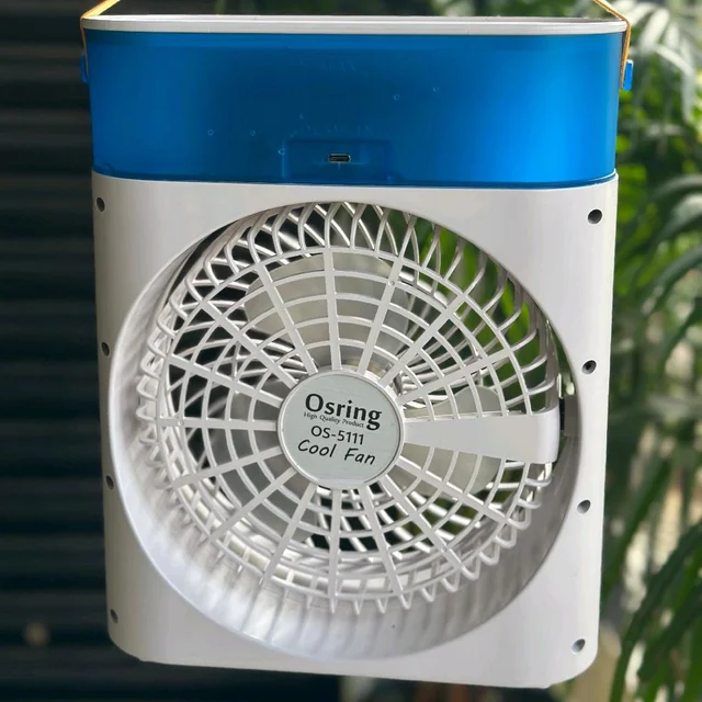 Portable Mist Cooling Fan with Water Spray, 3 Speed Airflow, 750ml Water Tank, LED Light & Timer – Desktop Personal Air Cooler Fan