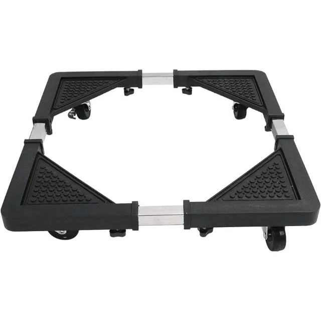 Adjustable Refrigerator Stand with Wheels – Heavy Duty Mobile Base (Black)