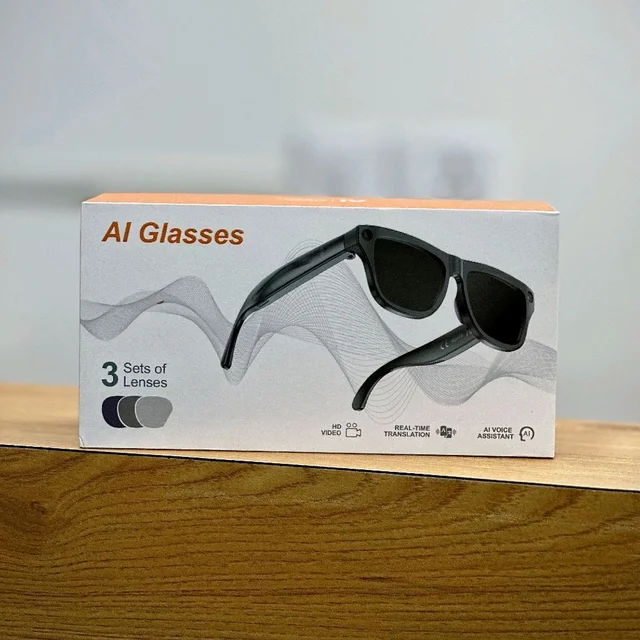 AI Smart Glasses with HD Camera & Voice Features, 3 Lens Set | Bluetooth | Hands-Free Experience