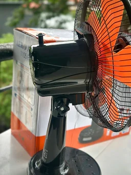 Rechargeable High-Speed Table Fan (12” with LED Light) Power Backup • Strong Airflow • Multi-Use